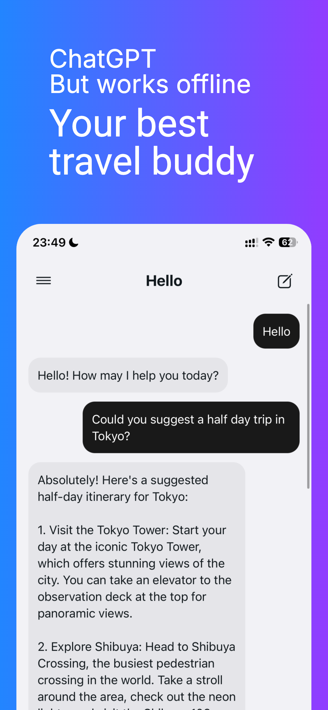 OfflineGPT — Your best travel buddy